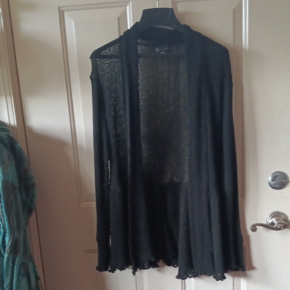 Elegant Black Loose Knit Cardigan